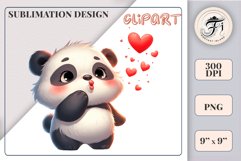 Bring cuteness to your creations with this adorable panda sublimation clipart! Perfect for Valentine’s Day gifts, greeting cards, stickers, T-shirts, and home decor. High-quality, transparent background. Download now!