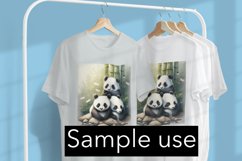 Cute Pandas Watercolor Image - Sublimation - Digital Product Image 3