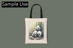 Cute Pandas Watercolor Image - Sublimation - Digital Product Image 4