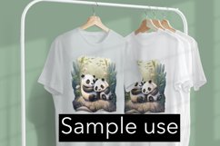 Cute Pandas Watercolor Image - Sublimation - Digital Product Image 3