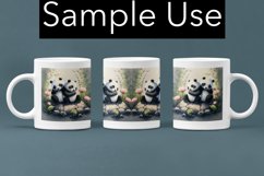 Adorable Pandas Watercolor Mug Wrap - 15, 12, 11 oz Digital Product Image 4