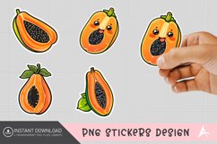 Cute Papaya Sticker,Tropical Fruit Scrapbooking Sticker Product Image 1