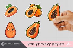 Cute Papaya Sticker,Tropical Fruit Scrapbooking Sticker Product Image 1