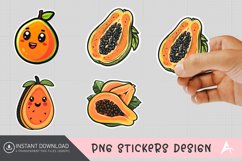 Cute Papaya Sticker,Tropical Fruit Scrapbooking Sticker Product Image 1