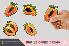 Cute Papaya Sticker,Tropical Fruit Scrapbooking Sticker Product Image 1