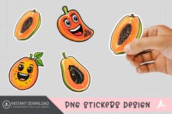 Cute Papaya Sticker,Tropical Fruit Scrapbooking Sticker Product Image 1