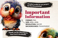 Cute Baby Parrot 28 4K PNG Clipart Transparent Background Product Image 7
