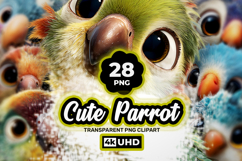 Cute Baby Parrot 28 4K PNG Clipart Transparent Background Product Image 1