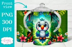 Cute parrot sippy cup sublimation PNG, Baby 12oz tumbler PNG Product Image 1
