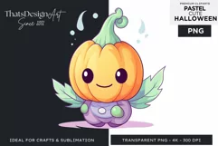 Watercolor Cute Pastel Halloween Clipart PNG sublimation Product Image 1
