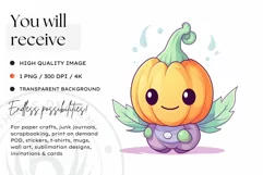 Watercolor Cute Pastel Halloween Clipart PNG sublimation Product Image 2