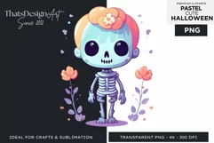Watercolor Cute Pastel Halloween Clipart PNG sublimation Product Image 1