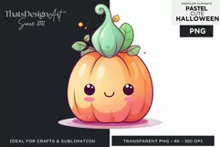 Watercolor Cute Pastel Halloween Clipart PNG sublimation Product Image 1