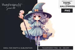 Watercolor Cute Pastel Halloween Clipart PNG sublimation Product Image 1