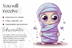 Watercolor Cute Pastel Halloween Clipart PNG sublimation Product Image 2