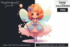 Watercolor Cute Pastel Halloween Clipart PNG sublimation Product Image 1