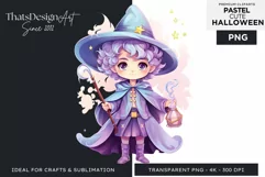 Watercolor Cute Pastel Halloween Clipart PNG sublimation Product Image 1
