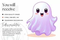 Watercolor Cute Pastel Halloween Clipart PNG sublimation Product Image 2