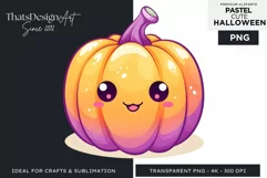 Watercolor Cute Pastel Halloween Clipart PNG sublimation Product Image 1