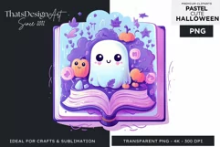 Watercolor Cute Pastel Halloween Clipart PNG sublimation Product Image 1