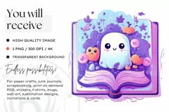 Watercolor Cute Pastel Halloween Clipart PNG sublimation Product Image 2