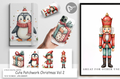 Patchwork Christmas Cute Digital Paper Product Image 1