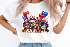 Cute Patriotic Dogs Patchwork PNG Product Image 3