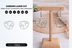 Cute Paw Earring Laser Cut SVG - Pet Lover Jewelry SVG Product Image 2