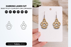 Cute Paw Earring Laser Cut SVG - Pet Lover Jewelry SVG Product Image 2