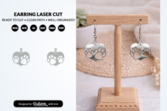 Cute Paw Earring Laser Cut SVG - Pet Lover Jewelry SVG Product Image 2