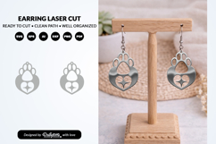 Cute Paw Earring Laser Cut SVG - Pet Lover Jewelry SVG Product Image 2