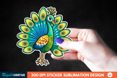 Cute Peacock Sticker Clipart Bundle Product Image 4
