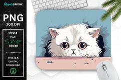 Cute Peeking Persian Cat Mouse Pad Product Image 1