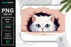 Cute Peeking Persian Cat Mouse Pad Product Image 1