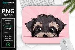 Cute Peeking Yorkshire Terrier Dog Mouse Pad Product Image 1