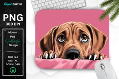 Cute Peeking Rhodesian Ridgeback Dog Mouse Pad Product Image 1
