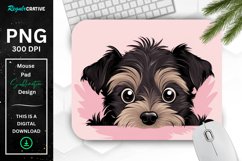 Cute Peeking Yorkshire Terrier Dog Mouse Pad Product Image 1