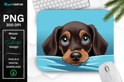 Cute Peeking Dachshund Dog Mouse Pad Product Image 1