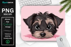 Cute Peeking Yorkshire Terrier Dog Mouse Pad Product Image 1