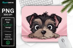 Cute Peeking Yorkshire Terrier Dog Mouse Pad Product Image 1