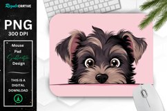 Cute Peeking Yorkshire Terrier Dog Mouse Pad Product Image 1