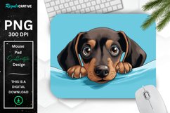 Cute Peeking Dachshund Dog Mouse Pad Product Image 1