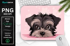 Cute Peeking Yorkshire Terrier Dog Mouse Pad Product Image 1