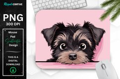 Cute Peeking Yorkshire Terrier Dog Mouse Pad Product Image 1