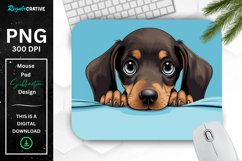 Cute Peeking Dachshund Dog Mouse Pad Product Image 1