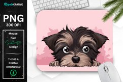 Cute Peeking Yorkshire Terrier Dog Mouse Pad Product Image 1