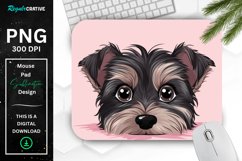 Cute Peeking Yorkshire Terrier Dog Mouse Pad Product Image 1