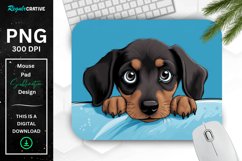 Cute Peeking Dachshund Dog Mouse Pad Product Image 1