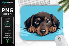 Cute Peeking Dachshund Dog Mouse Pad Product Image 1