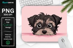 Cute Peeking Yorkshire Terrier Dog Mouse Pad Product Image 1